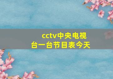 cctv中央电视台一台节目表今天