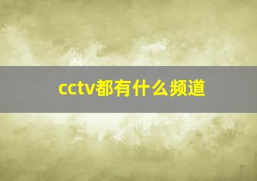 cctv都有什么频道