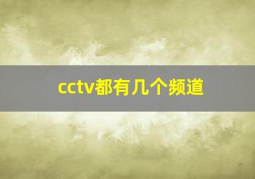 cctv都有几个频道