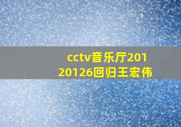 cctv音乐厅20120126回归王宏伟