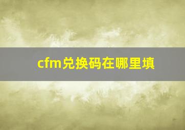 cfm兑换码在哪里填