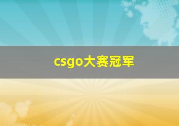 csgo大赛冠军