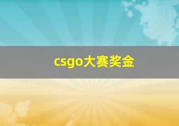 csgo大赛奖金