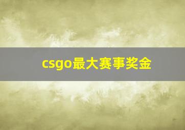 csgo最大赛事奖金