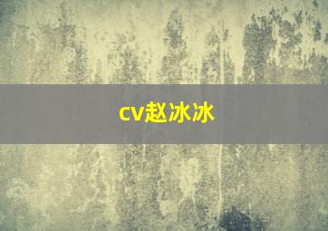 cv赵冰冰