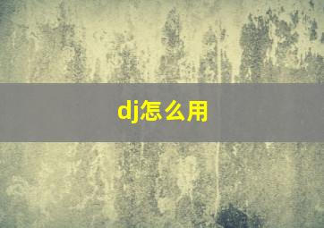 dj怎么用