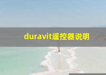 duravit遥控器说明