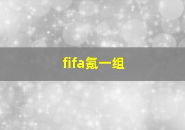 fifa氪一组