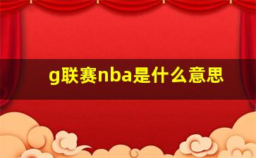 g联赛nba是什么意思