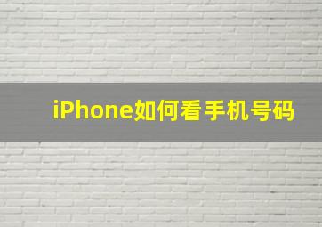 iPhone如何看手机号码