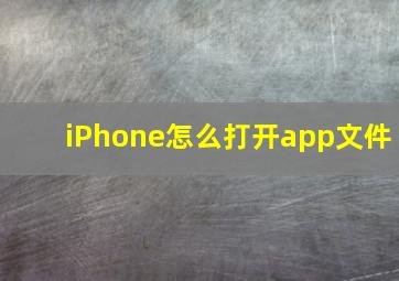 iPhone怎么打开app文件