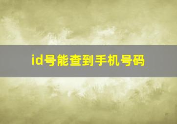 id号能查到手机号码