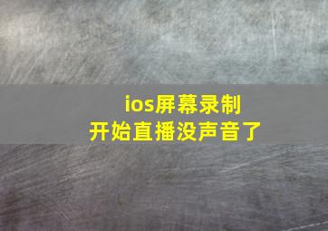 ios屏幕录制开始直播没声音了