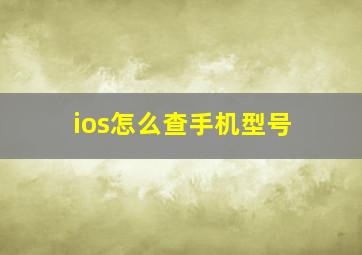 ios怎么查手机型号