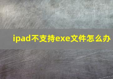 ipad不支持exe文件怎么办