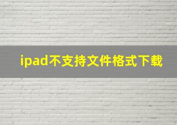 ipad不支持文件格式下载