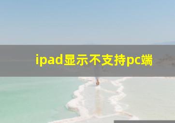 ipad显示不支持pc端