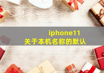 iphone11关于本机名称的默认