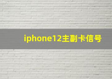 iphone12主副卡信号