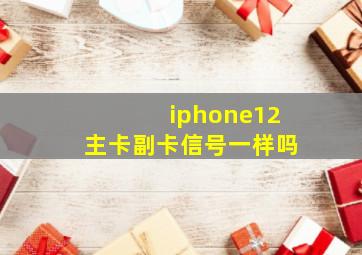 iphone12主卡副卡信号一样吗