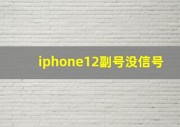 iphone12副号没信号