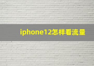 iphone12怎样看流量