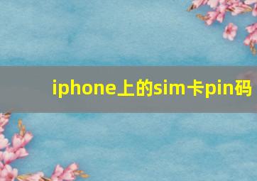 iphone上的sim卡pin码