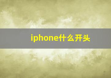 iphone什么开头