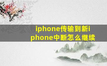 iphone传输到新iphone中断怎么继续