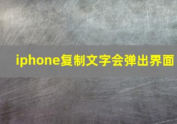 iphone复制文字会弹出界面