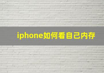 iphone如何看自己内存