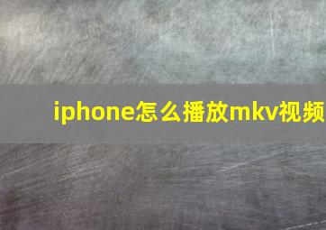 iphone怎么播放mkv视频