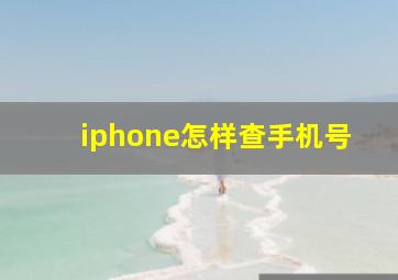 iphone怎样查手机号