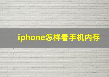 iphone怎样看手机内存