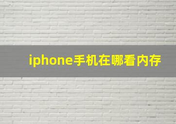 iphone手机在哪看内存