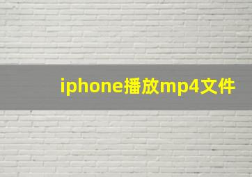 iphone播放mp4文件