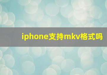 iphone支持mkv格式吗