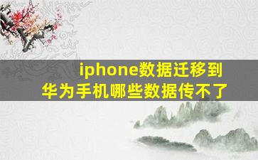 iphone数据迁移到华为手机哪些数据传不了