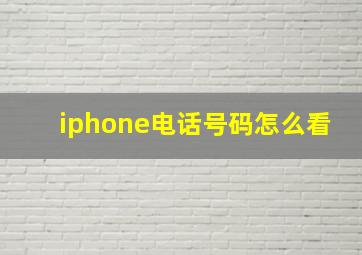 iphone电话号码怎么看