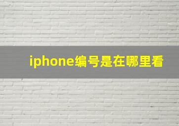 iphone编号是在哪里看