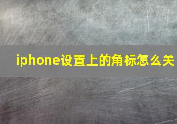 iphone设置上的角标怎么关