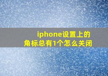 iphone设置上的角标总有1个怎么关闭