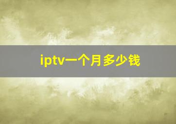 iptv一个月多少钱