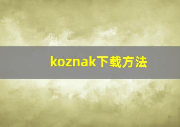 koznak下载方法