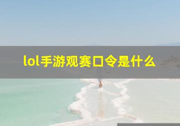 lol手游观赛口令是什么