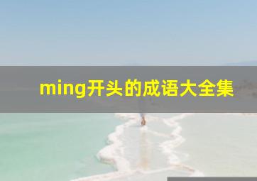 ming开头的成语大全集