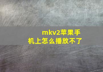 mkv2苹果手机上怎么播放不了