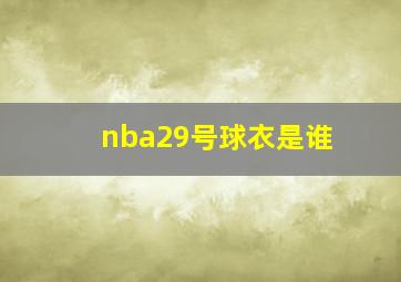 nba29号球衣是谁