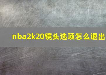 nba2k20镜头选项怎么退出