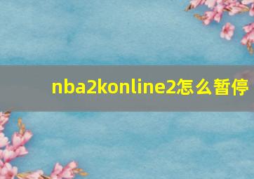 nba2konline2怎么暂停